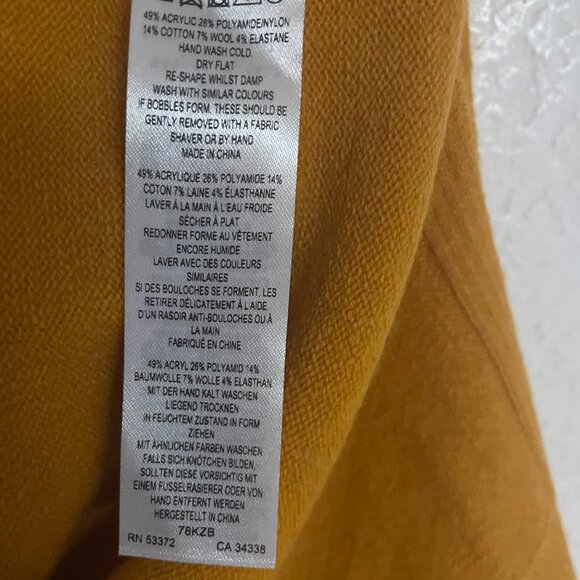 French Connection Mustard Yellow Mock Neck Sweater - Size S (relaxed fit ~M) - Picture 5 of 5